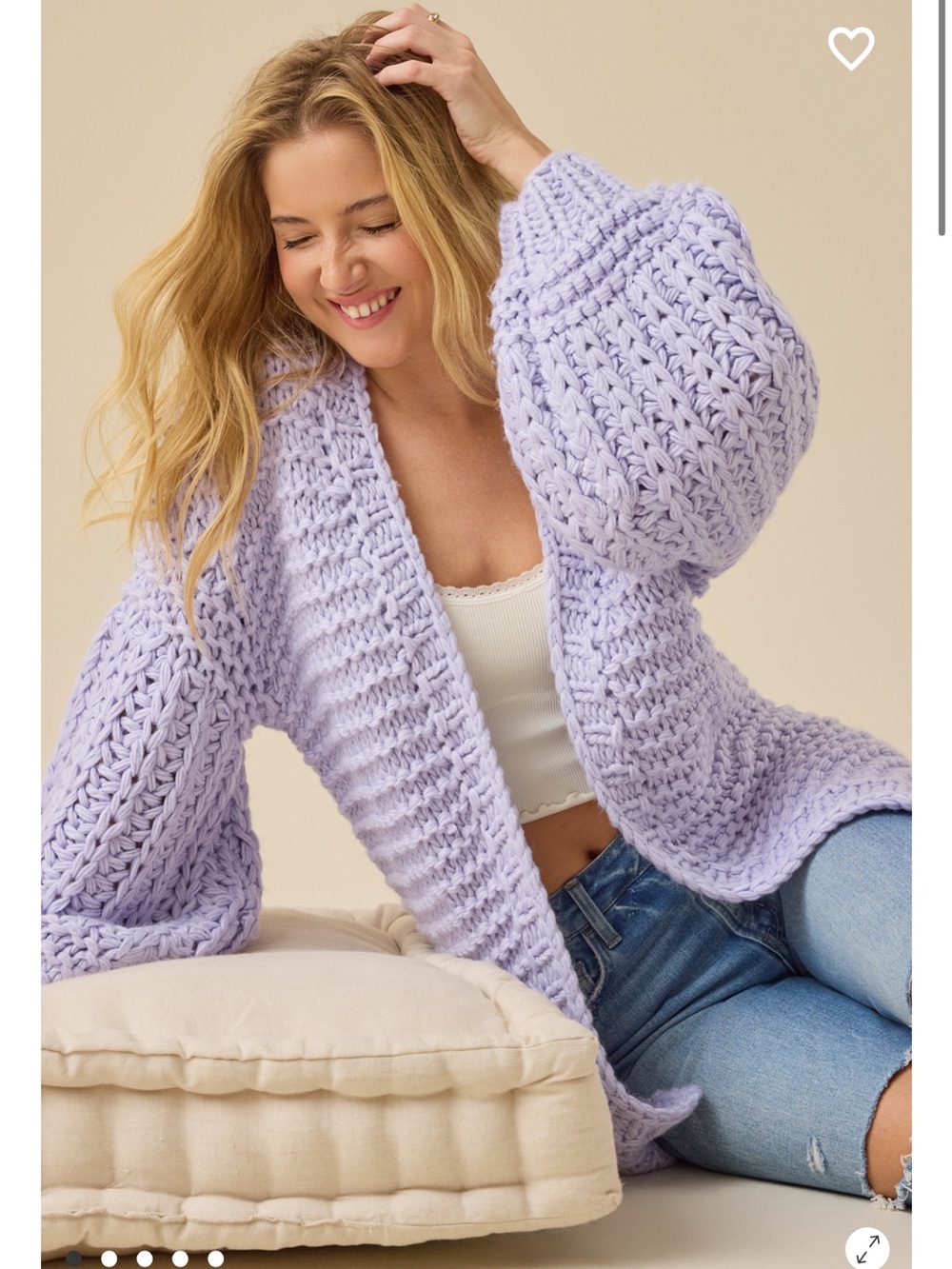 Altar’d State Laurna Handmade Chunky Cardigan NWT Lavender Cardigan XS/S